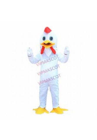 White Chicken Mascot Costume Adults Size Dress Birthday Party Game Halloween A+