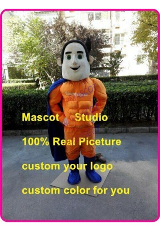 Superman Mascot Costume Suit Cosplay Party Game Dress Outfit Halloween Adult