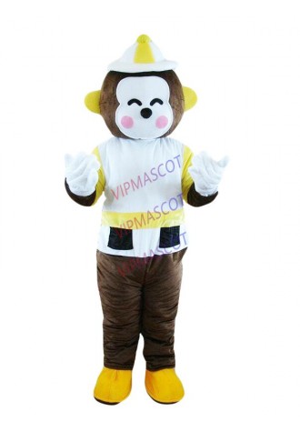 Yellow Monkey Mascot Dress Outfit Halloween Adult Costume Cosplay Party Dress