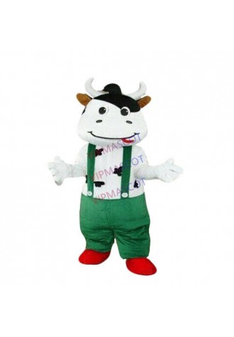Green Milk Cow Mascot Costume Halloween Adults Cosplay Party Outfit Fancy Dress