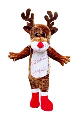 Reindeer Mascot Costume Suit Cosplay Party Game Dress Outfit Halloween Adult