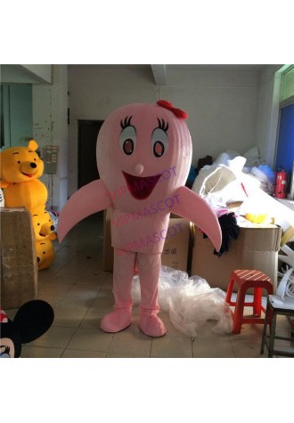 Pink Dolphin Mascot Costume Fancy Dress Adult Outfit Animal Cosplay Reenactments