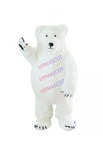 Halloween Polar Bear Mascots Costume High quality Dress Adult Size Party Dress A