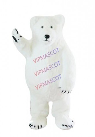 Halloween Polar Bear Mascots Costume High quality Dress Adult Size Party Dress A