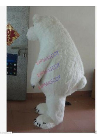 Halloween Polar Bear Mascots Costume High quality Dress Adult Size Party Dress A