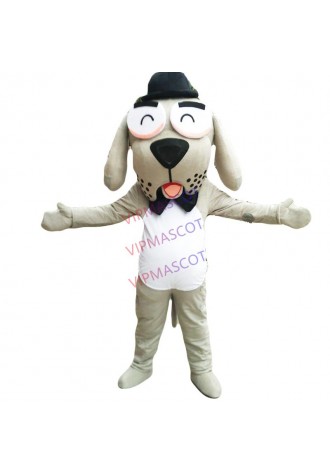 Christmas Glasses Dog Mascot Costume Xmas Adult Size Dress Up Props Cartoon Suit