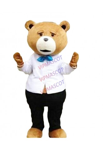Teddy Bear of TED Mascot Costume Adult Size Halloween Cartoon Fancy Dress Outfit