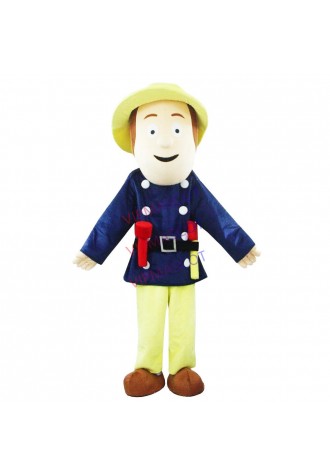 High Fireman Sam Mascot Costume Firefighter Christmas Party Dress Suit Gift