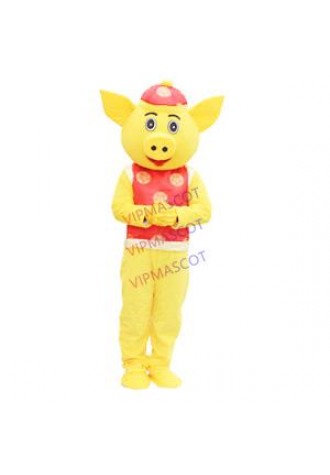 Birthday Yellow Pig Year Mascot Cosplay Party Costume  Game Adult Dress Outfit