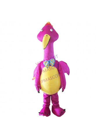 Halloween Head Big Tail Purple Dragon Mascot Costume  Clothing Carnival Adults