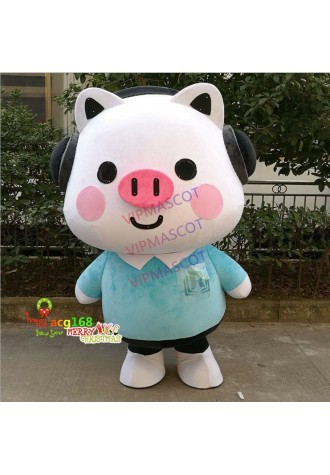 Happy Pig Mascot Costume Fmaily Style Cosplay Funny Good Smile Life Best A+