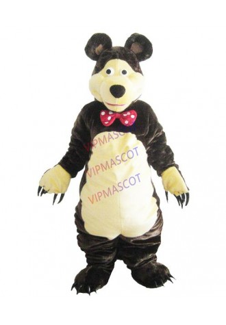 Bear Mascot Costume Dark Brown Bear Classical Cartoon Character Outfit Suit For