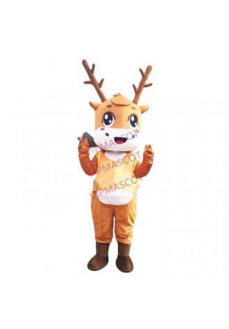 Christmas Carnival Reindeer Parade Animal Happy Deer Mascot Costume Suit Cosplay