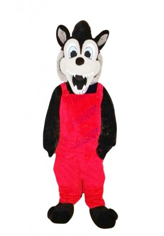 Black Wolf Mascot Costume Suit Cosplay Party Game Dress Outfit Halloween Adult