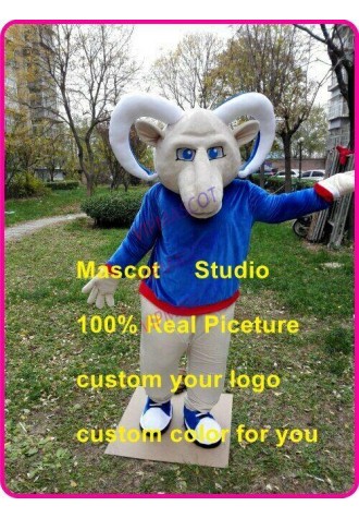 Blue Ram Mascot Costume Suit Cosplay Party Game Dress Outfit Halloween Adult