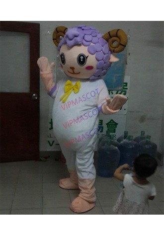 Beige Sheep Mascot Costume Cosplay Animal Fancy Dress Outfit Halloween Adults US