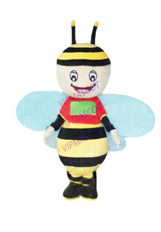 mascot Blue Wing Honey Bee Mascot Costume Adult Cartoon Character Honeybee Mascotte  Cosplay Carnival Costume