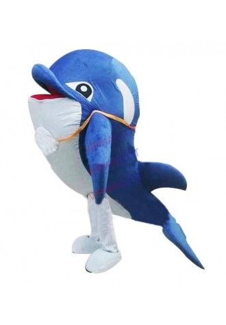 mascot  Hot Sale Advertising Mascot Lovely Blue Dolphin Mascot Costume High Quality Cartoon Mascotte Carnival Costumes