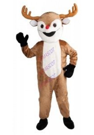 mascot Rudolph the Red Nosed Reindeer Mascot Costume Cartoon Character carnival costume fancy Costume party