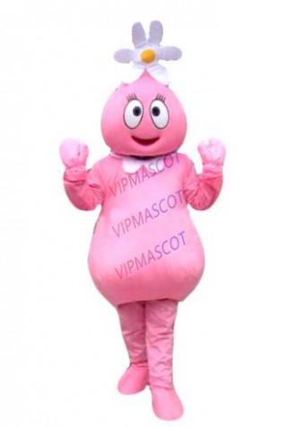New arrival Adult Lovely Pink Flower Girl Mascot Costumes Halloween Costume Fancy Dress Suit