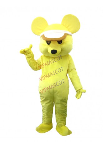 Hot sale Cute Adult Cartoon Character cute yellow mouse Mascot Costume Hallooween party costume