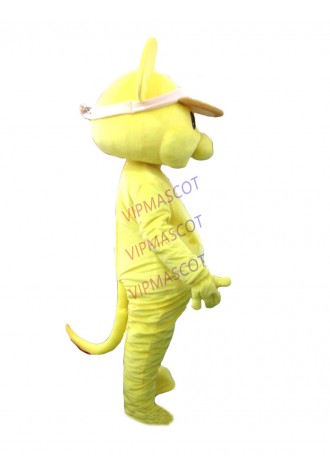 Hot sale Cute Adult Cartoon Character cute yellow mouse Mascot Costume Hallooween party costume