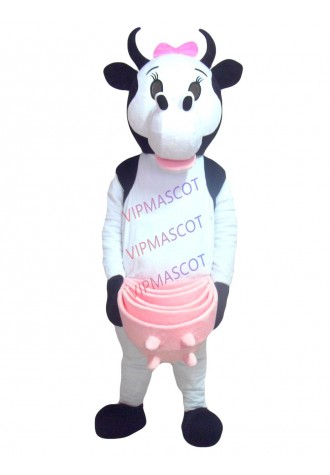 Hot selling Adult cute Professional New white cow Mascot Costume Fancy Dress Adult Size