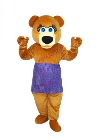 Hot selling Foam Adult cartoon character lovely brown little bear Mascot Costume fancy dress party costumes