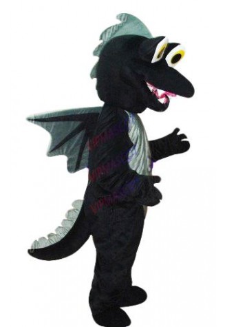 Hot selling Cute Adult cartoon character lovely black dragon Mascot Costume fancy dress party costumes