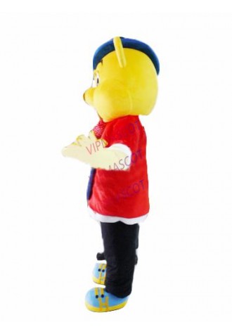 Hot selling Cute Adult cartoon lovely blue hat bear mascot costume suit fancy dress party costumes adult size