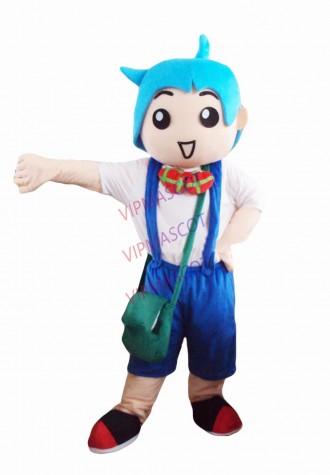 New arrival Cartoon Character Adult lovely blue hat boy Mascot Costume fancy dress party costume adult size