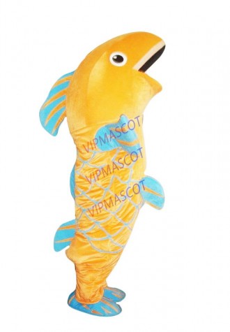 New arrival Cute Cartoon Character Professional New Carp Fish Mascot Costume Fancy Dress Adult Size