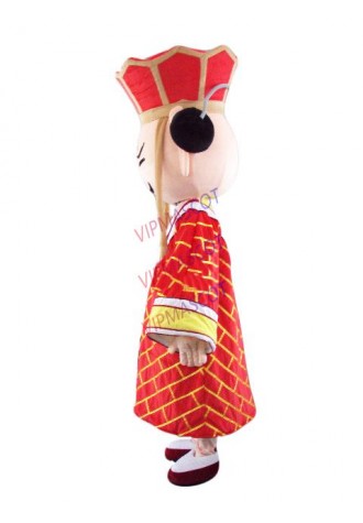 Hot sale Cute Adult lovely red doll mascot fancy dress costumes Halloween cartoon party costumes