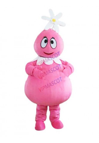 Hot sale Cute Adult Lovely Pink Flower Girl Mascot Costumes Halloween Costume Fancy Dress Suit