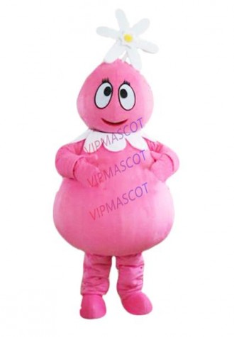 Hot sale Cute Adult Lovely Pink Flower Girl Mascot Costumes Halloween Costume Fancy Dress Suit
