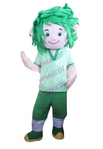 New arrival Cute Adult lovely green head boy mascot fancy dress costumes cartoon party costumes adult size