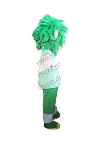 New arrival Cute Adult lovely green head boy mascot fancy dress costumes cartoon party costumes adult size