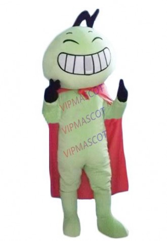 Hot sale Character Adult lovely green superman cartoon Mascot Costume fancy dress Halloween party costume