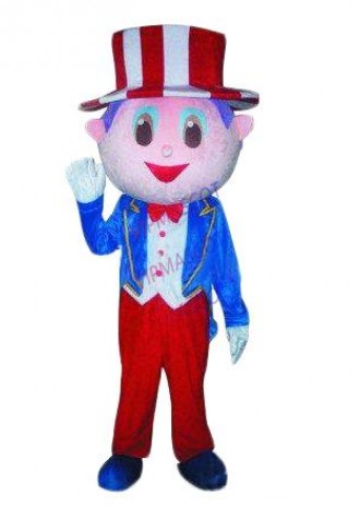 Hot sale Cute Character Adult lovely cute fashion uncle Sam man Mascot Costume fancy dress Halloween party costume