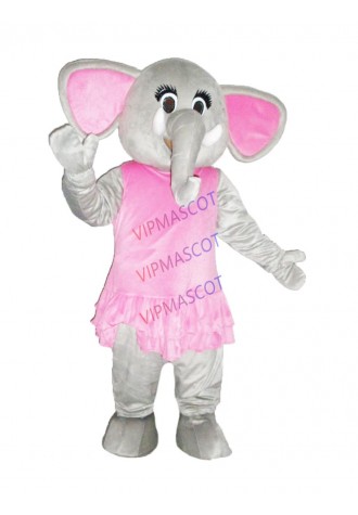 New arrival Cute Cartoon Character Professional New Girl Elephant Mascot Costume Fancy Dress Adult Size