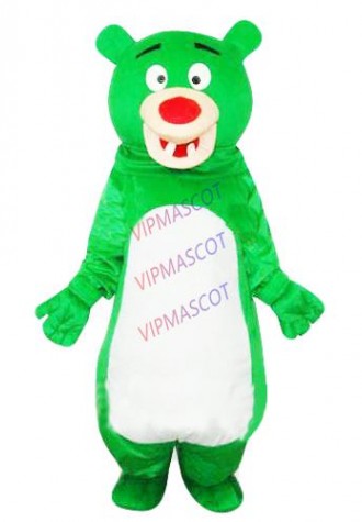 Hot selling Cute Adult cute green New Yellow Bear Mascot Costume Adult Professional Fancy Dress Cartoon Party Outfits