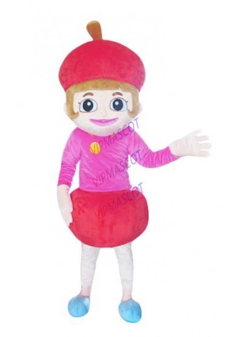 Good visual top sale cherry girl costume adult cherry mascot costume