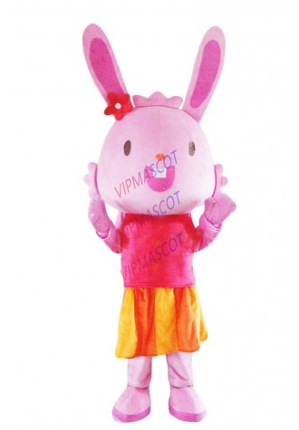Latest high quality Cute pink rabbit mascot costume Easter Bunny Holiday special clothing