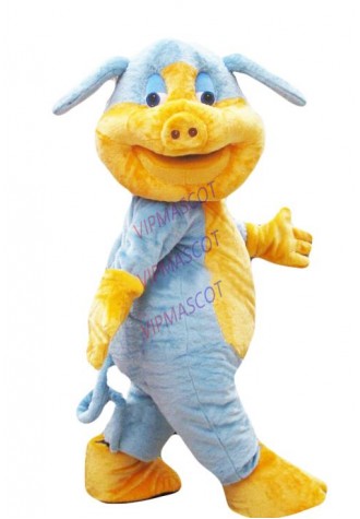 Professional Custom Lovely Blue pig mascot costume Theme school college Anime Cosply Fancy Dress carnival Mascotte costumes 1927