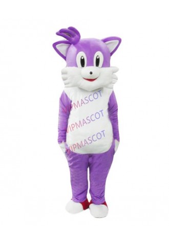 Anime Cosply Costumes Purple Cat Mascot Costume Wholesale Custom Cartoon Farm Kitten Theme Mascottes Carnival Fancy Dress1870