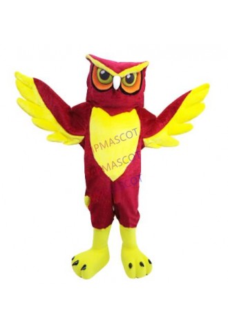 Red Night Owl Mascot Costume Adult Cartoon Character HOOT THEME Anime Cosply Costumes Mascotte Fancy Dress Kits for School 2077