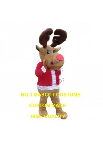 new Christmas reindeer moose mascot costume adult size cartoon moose theme holiday carnival fancy dress suit kits 2516