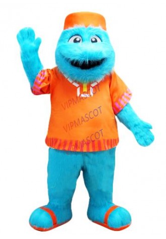blue monster mascot long hair plush costume high quality halloween monster theme anime cosply costumes mascotte fancy dress 2084