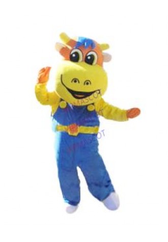 yellow cow mascot costume cattle custom adult size cartoon character cosplay carnival costume 3366