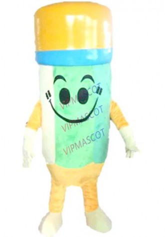 pencil mascot costume yellow hat pencil custom adult size cartoon character cosplay carnival costume 3243